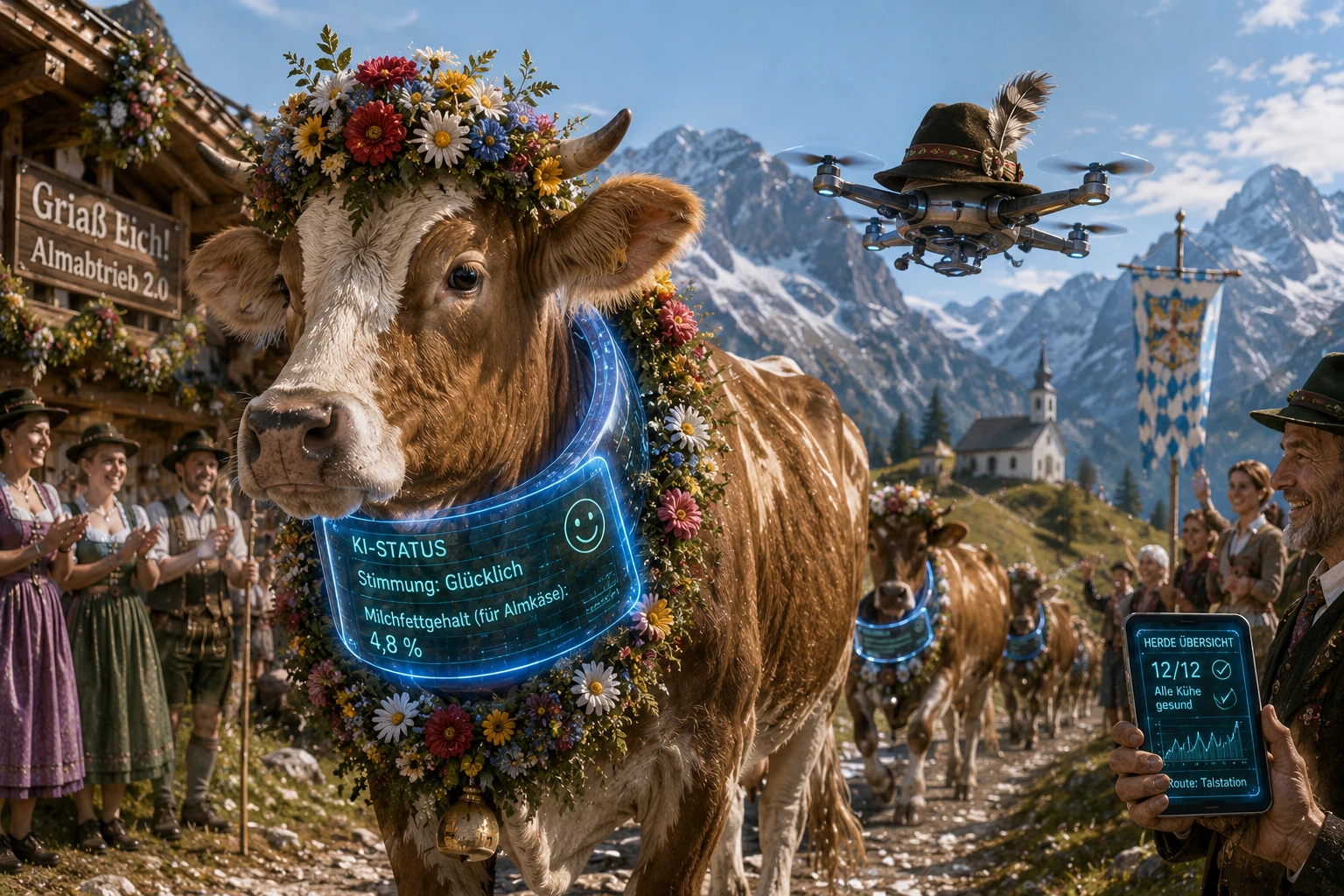 Die feierliche Rückkehr des Viehs von den Bergweiden in die Täler