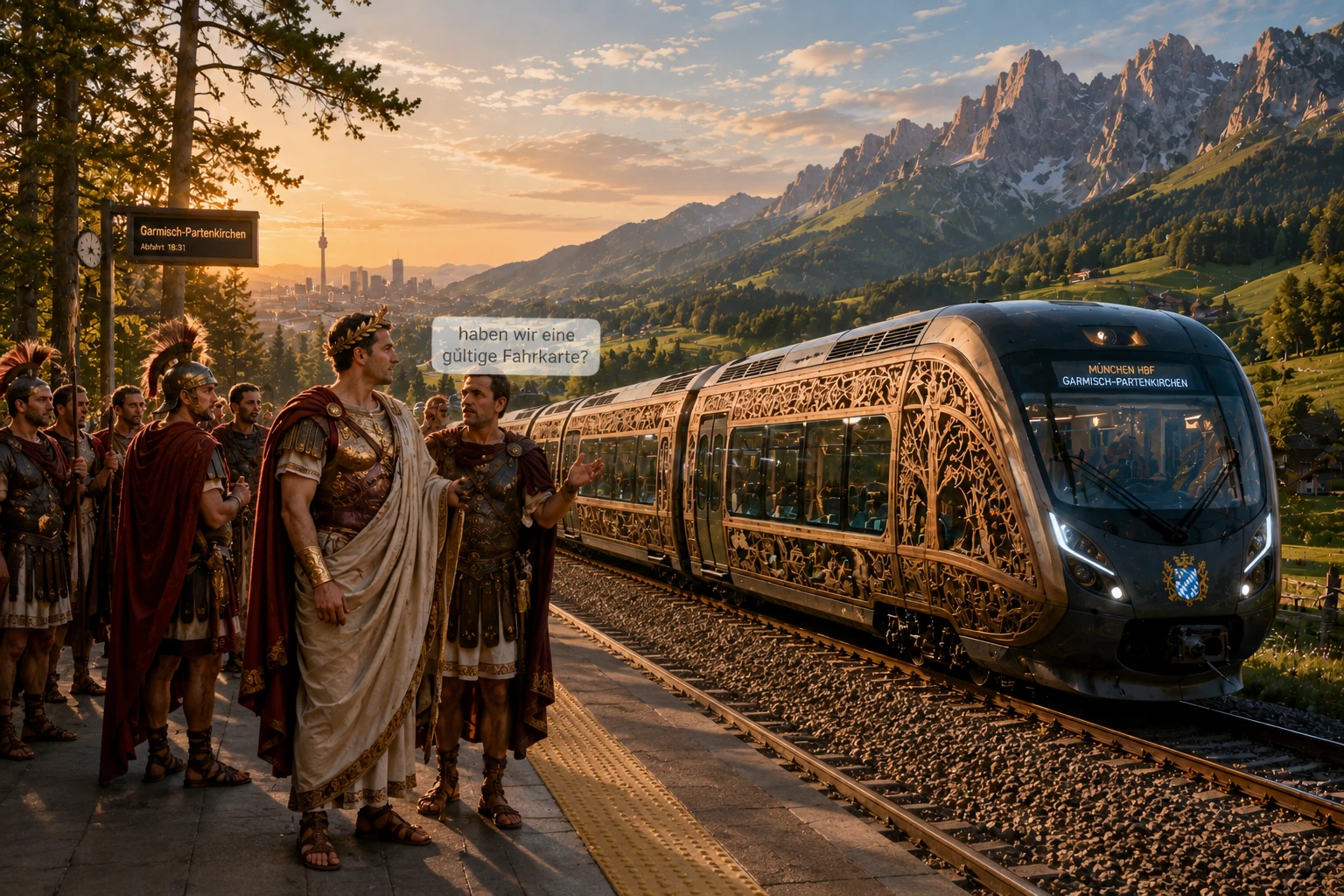 Römisches Treffen am Bahnhof